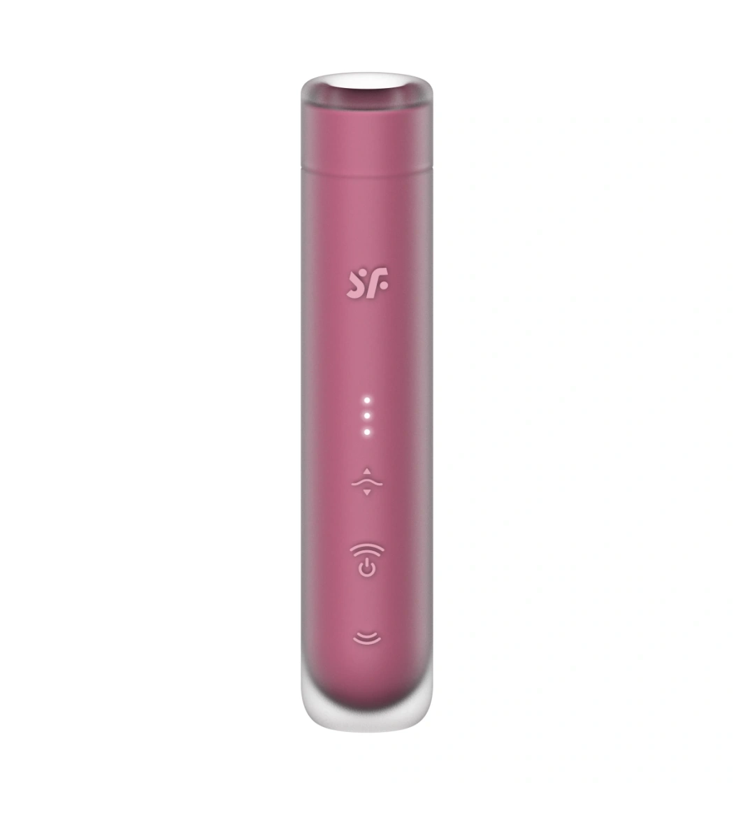 Vibrator First Kiss, 30 Programe Suctiune, USB, Burgundy, 14.5 cm