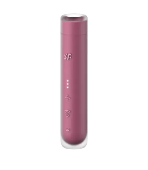 Vibrator First Kiss, 30 Programe Suctiune, USB, Burgundy, 14.5 cm