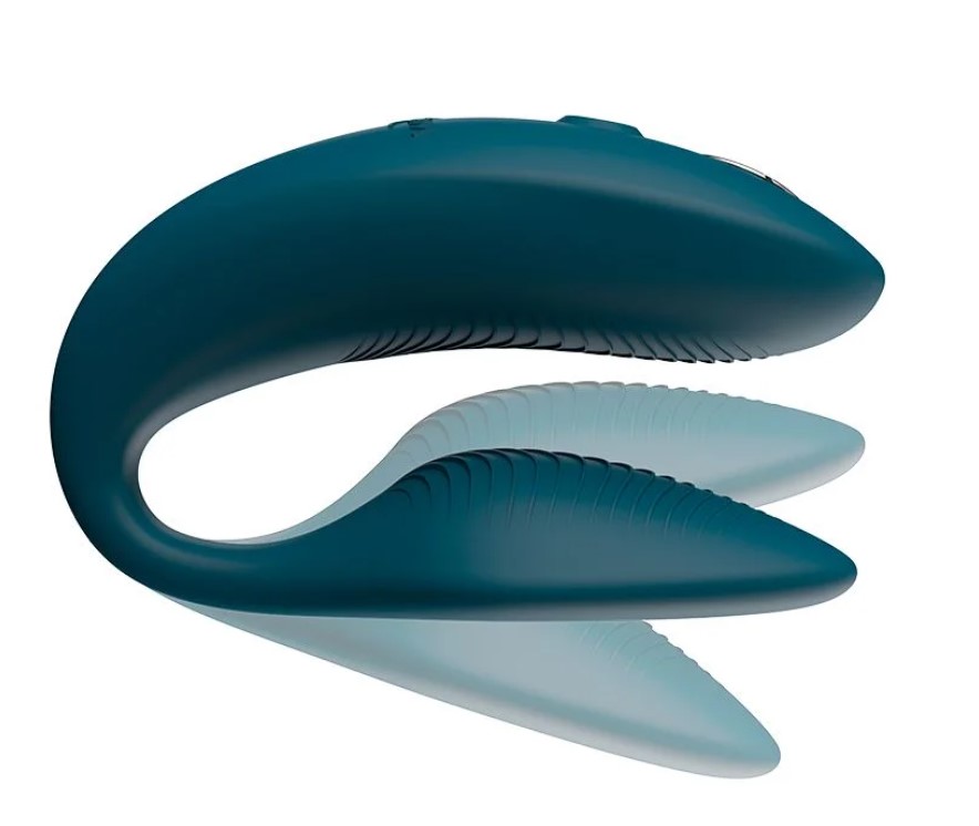 Vibrator Cuplu Sync 2, Silicon, Telecomanda Wireless, Bluetooth, Free App, USB, IPX 7, Verde