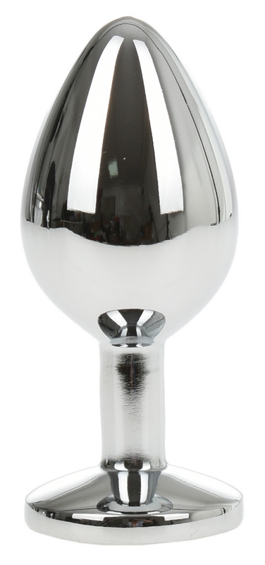Dop Anal Metallic Buttplug Medium Argintiu/Negru Passion Labs
