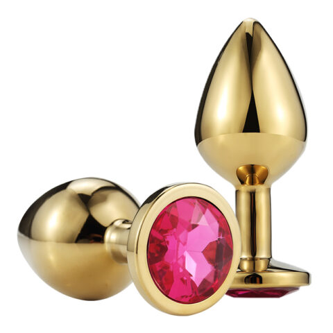 Dop Anal Gold Metallic Buttplug Large, Auriu/Fucsia, Passion Labs