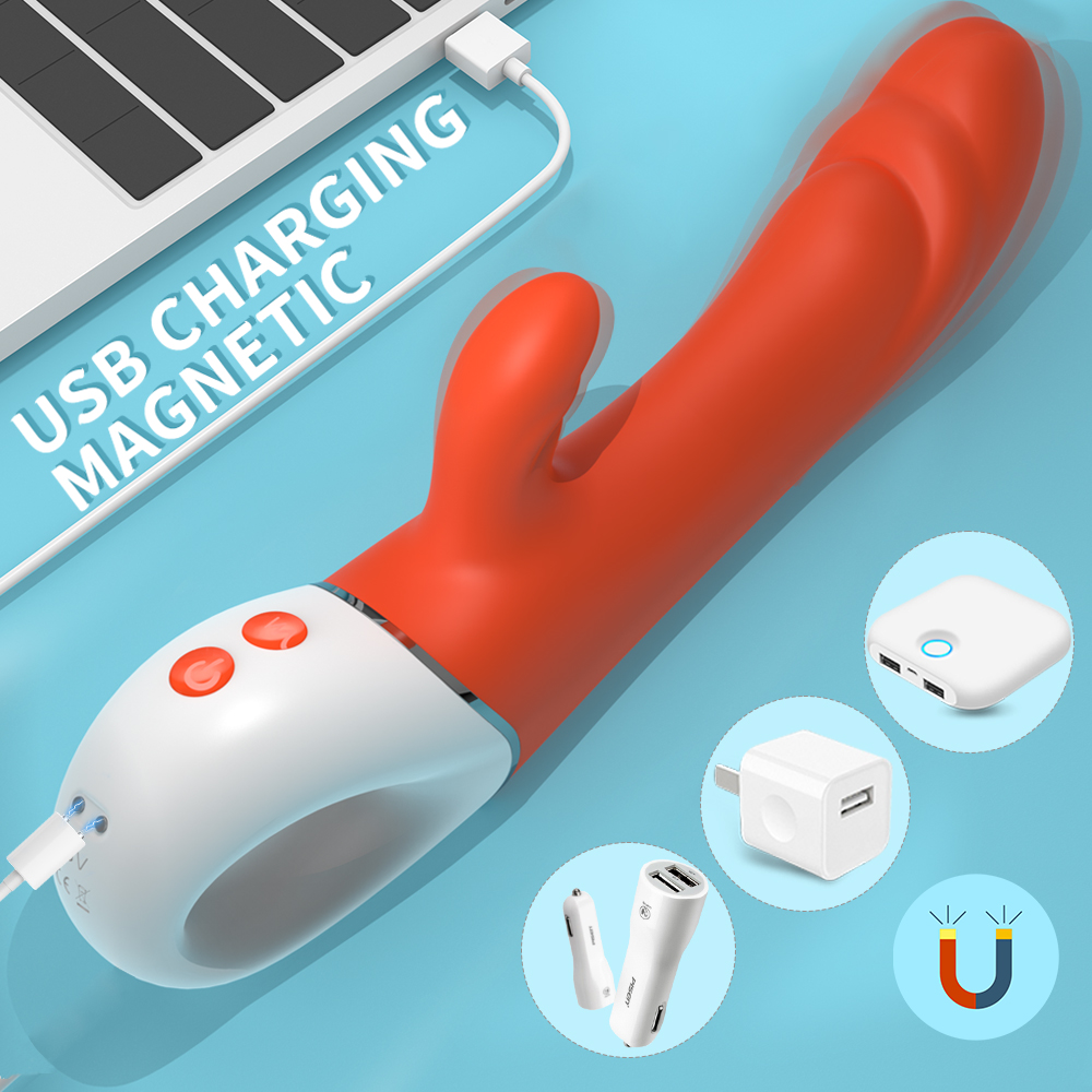 Vibrator Allen 9 Moduri Vibratii Silicon USB Portococaliu 23 cm Mokko Toys
