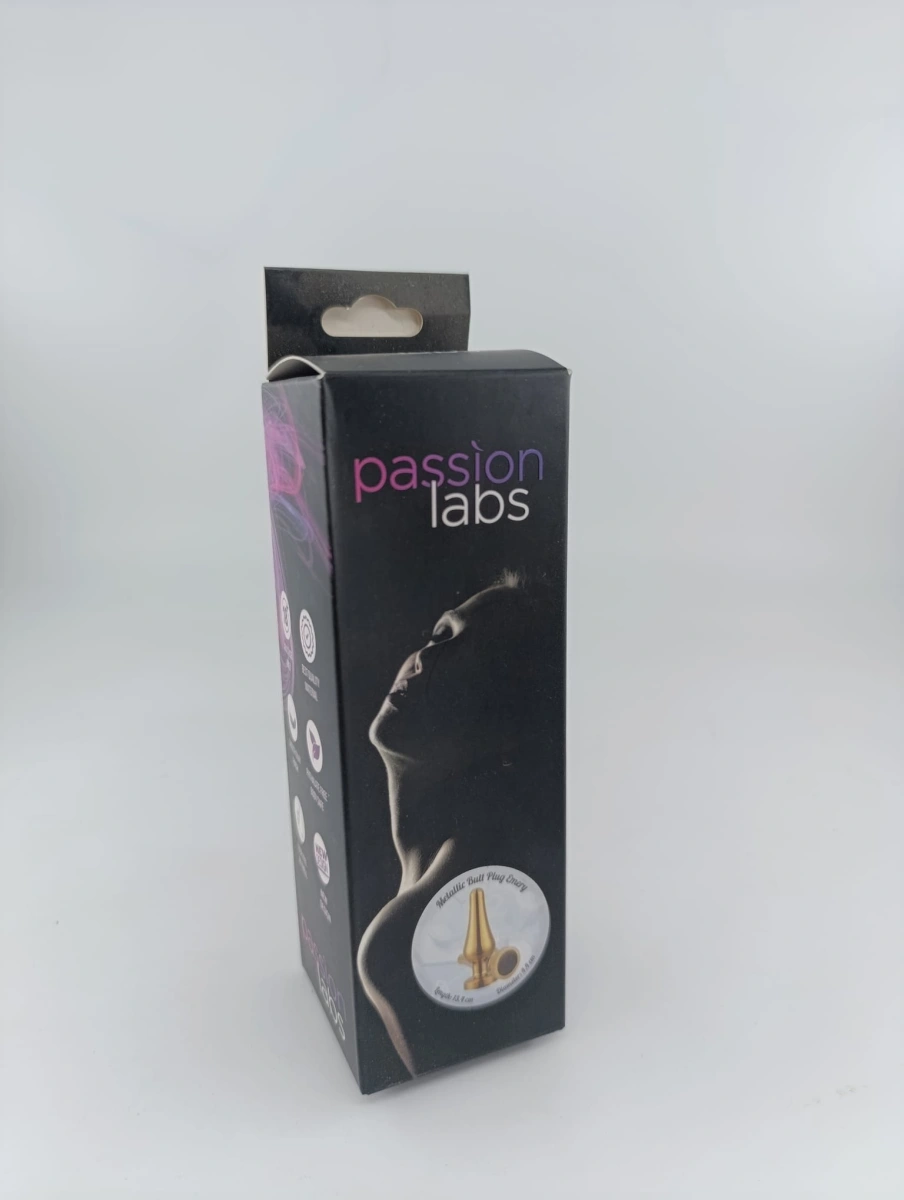 Dop Anal Emery Large Metalic Auriu Cristal Negru Passion Labs