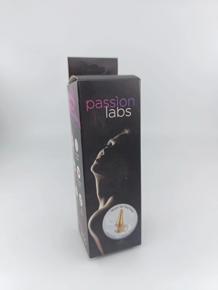Dop Anal Emery Large Metalic Auriu Cristal Alb Passion Labs
