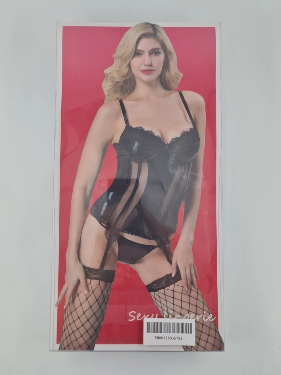 Set Lenjerie 3 Piese Push-Up Black Diamond S/M