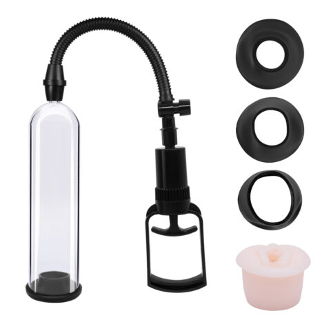 Pompa Marire Penis Beginner cu Maneta 3 Mansoane Silicon+1 Manson Vagin Realist