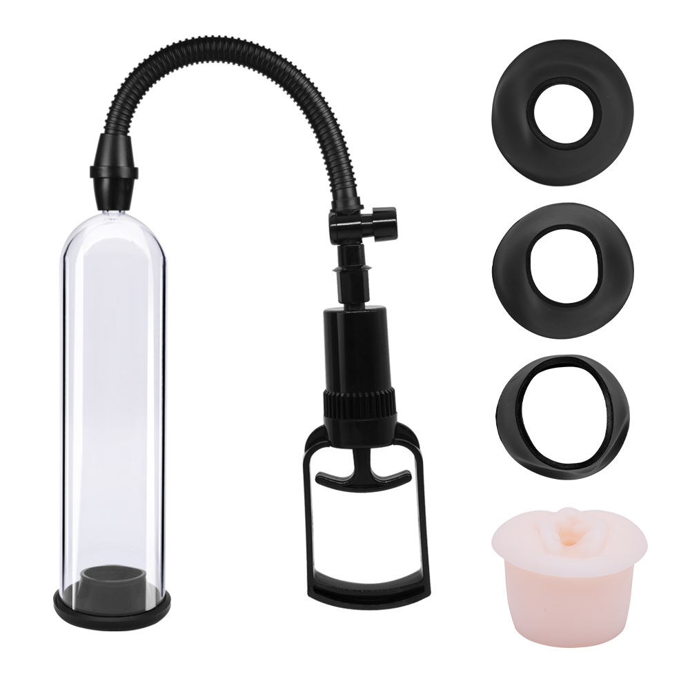 Pompa Marire Penis Beginner cu Maneta 3 Mansoane Silicon+1 Manson Vagin Realist