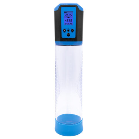 Pompa de Penis Electrica Automata Ecran LCD 8 Intensitati Suctiune Reincarcare USB Albastru