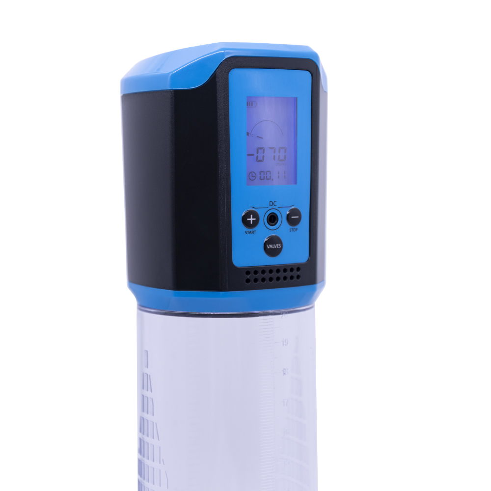 Pompa de Penis Electrica Automata Ecran LCD 8 Intensitati Suctiune Reincarcare USB Albastru