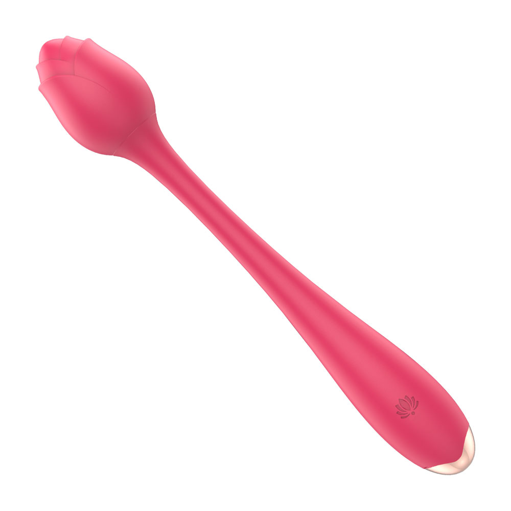 Vibrator Bendable Romance, 9 Moduri Vibratii, USB, Silicon, Rosu, 22 cm, Passion Labs, Rose Collection