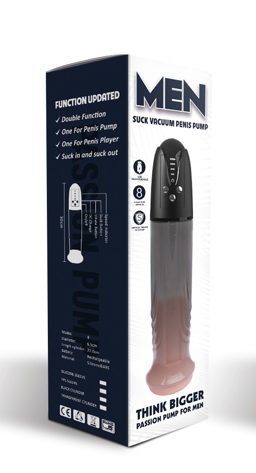 Pompa Electrica Automata Suck Vacuum Penis Pump, 8 Moduri Suctiune, USB, Negru