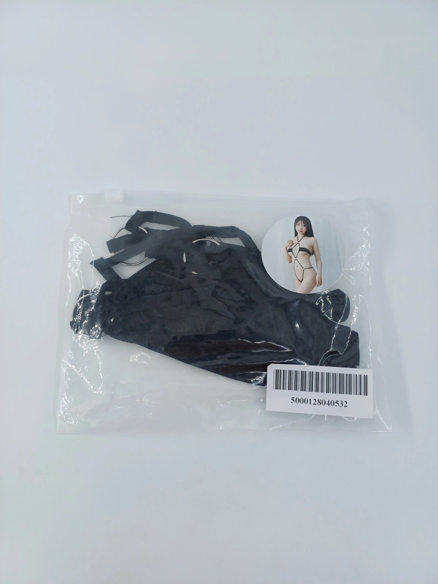 Micro Body cu Inele, Negru, S/M