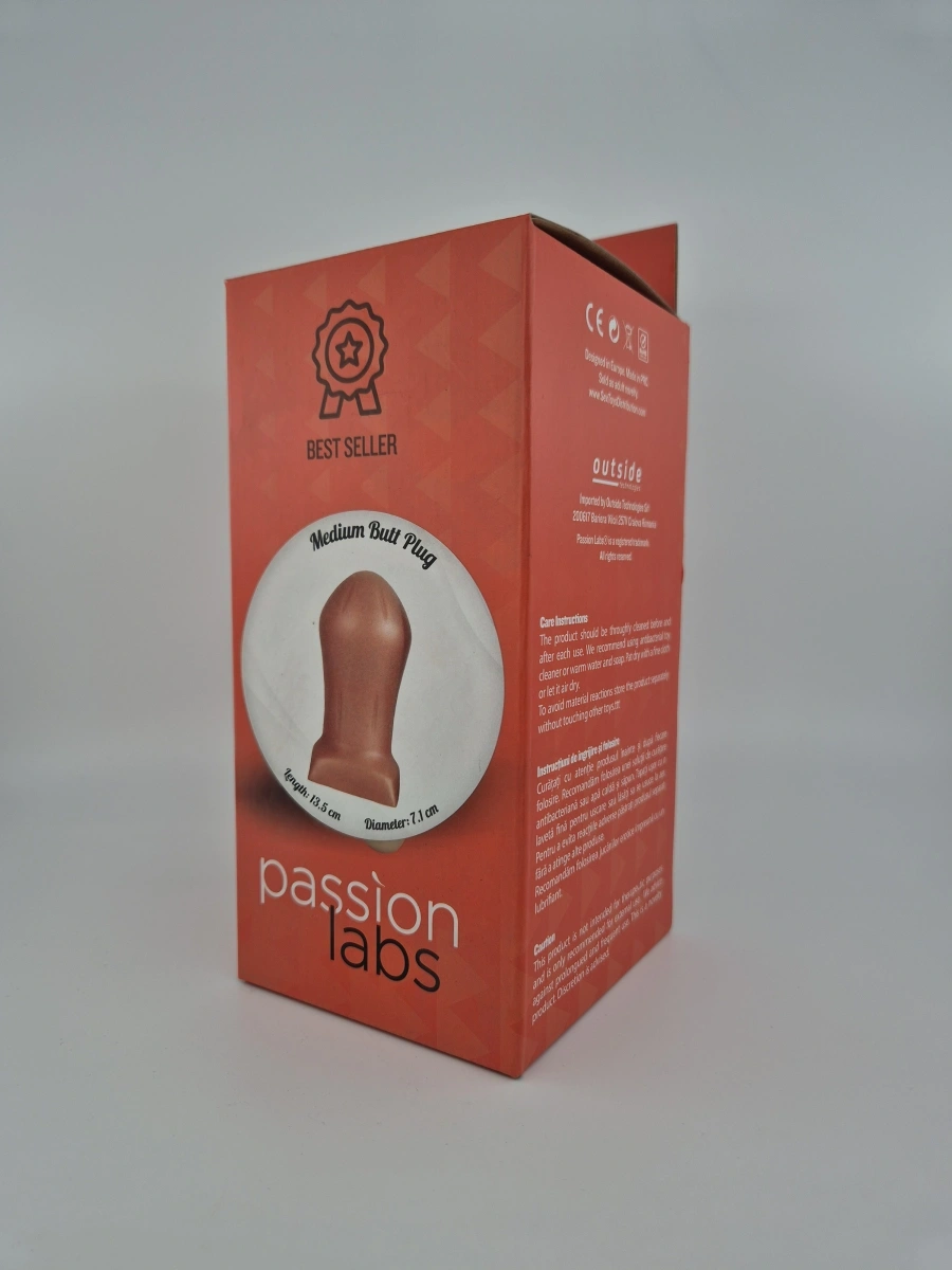Dop Anal Medium Bomb, Silicon Lichid, Auriu, 13.5 cm, Passion Labs