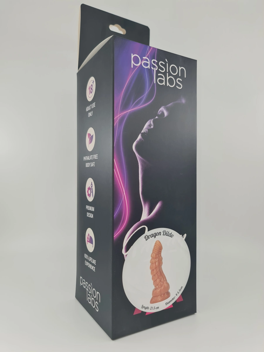 Dildo Dragon cu Ventuza, Silicon Lichid, Auriu, 21.5 cm, Passion Labs
