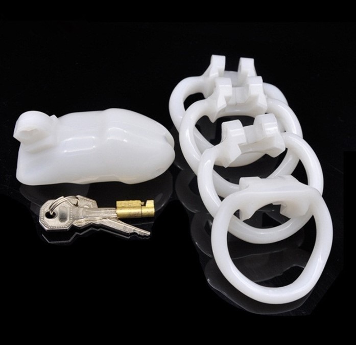 Cusca de Castitate Cock Trainer Hard Plastic Alb Passion Labs