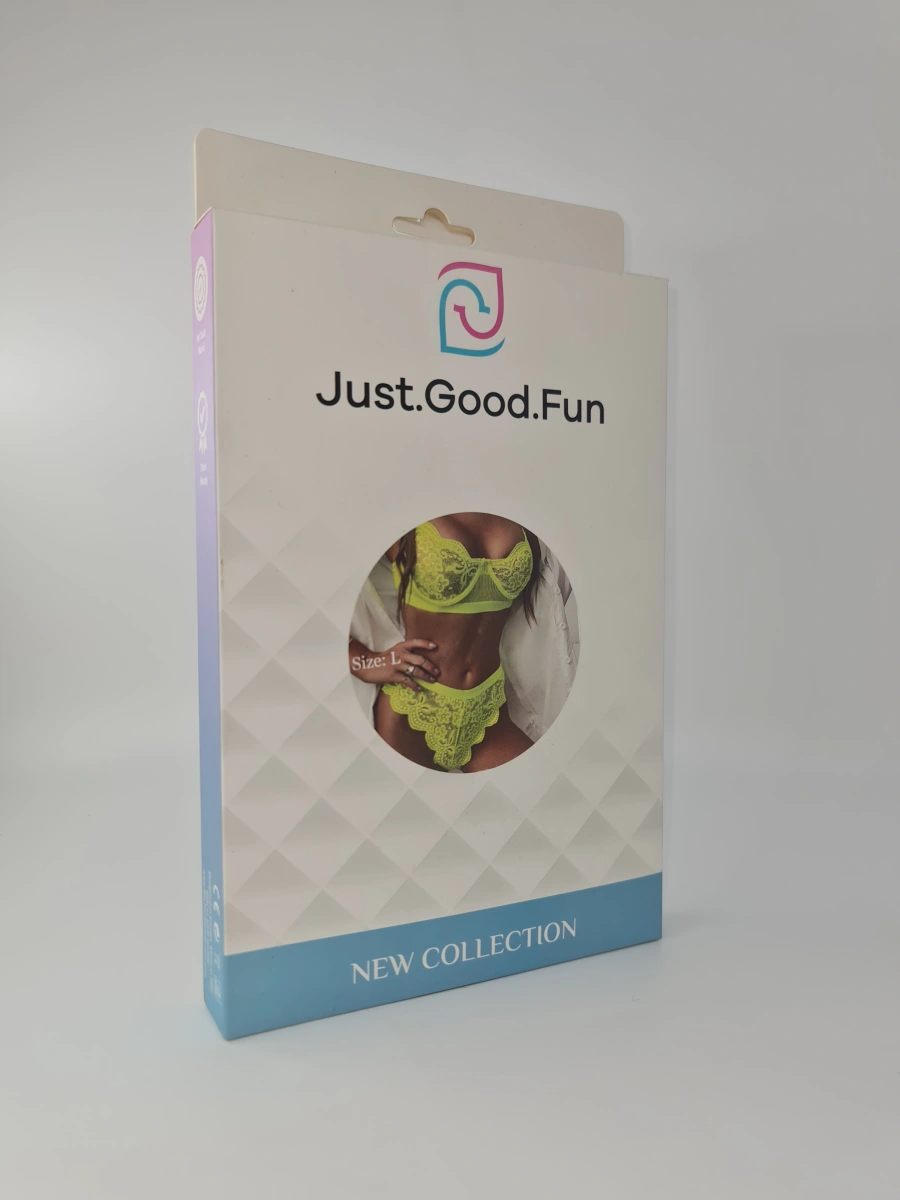 Set 2 Piese Lenjerie, Verde Neon, L, JGF Lingerie