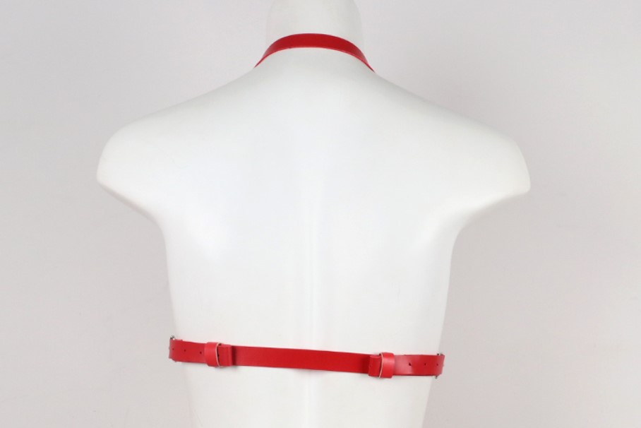 Sutien Sexy din Piele Ecologica, Rosu, S-L, JGF Lingerie