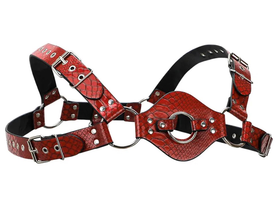 Sistem Chest Harness pentru Barbati, Rosu, S-L, JGF Lingerie