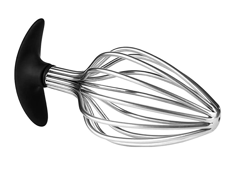 Dop Anal Play with Me, Metal, Argintiu/Negru, 14.5 cm, Mokko Toys