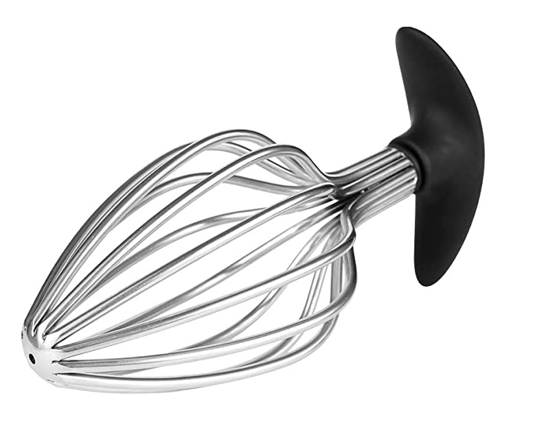 Dop Anal Play with Me, Metal, Argintiu/Negru, 14.5 cm, Mokko Toys