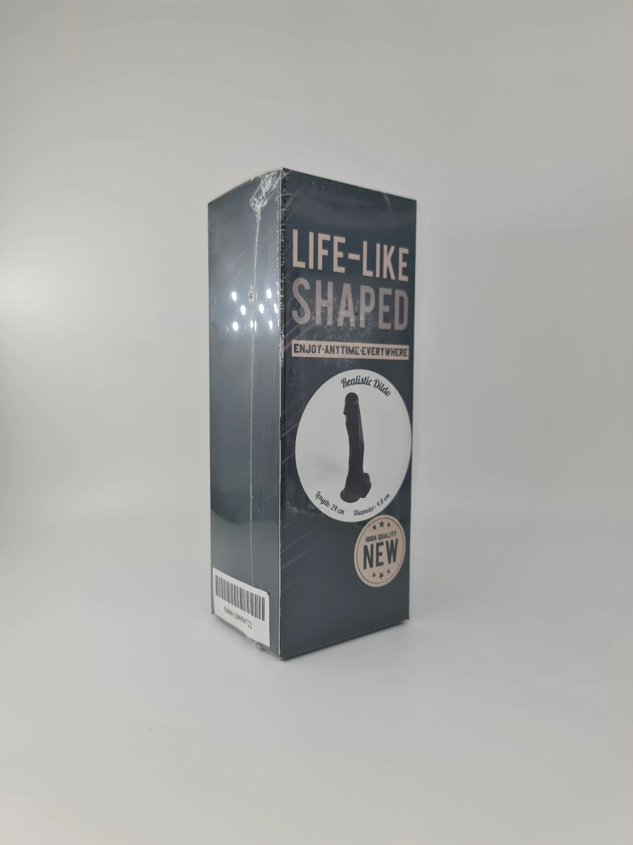 Dildo Realist Zeo, Silicon Premium, Negru, 24 cm