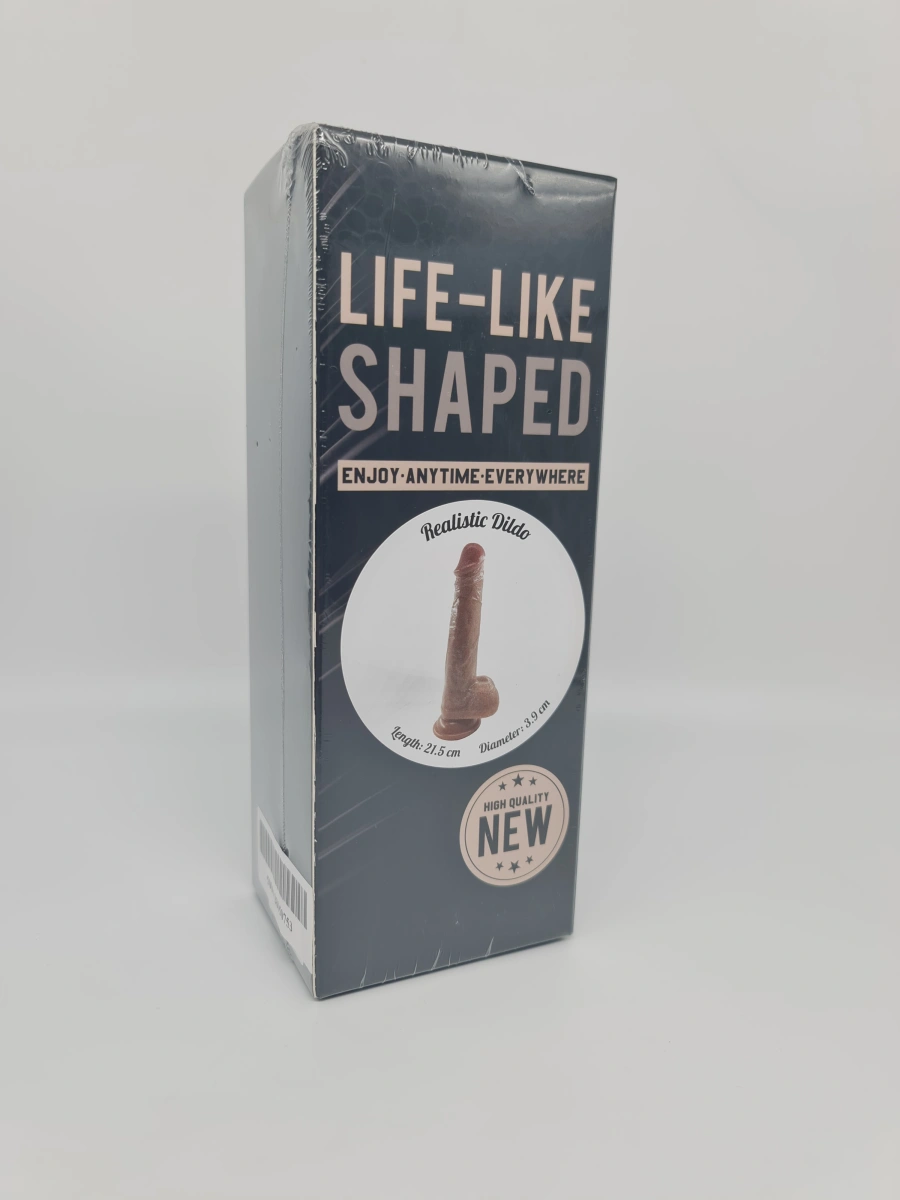 Dildo Realist Elias, Silicon Lichid, Maro, 21.5 cm