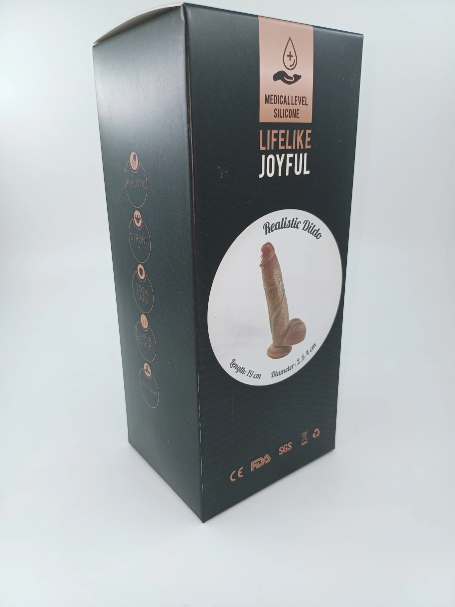 Dildo Realist Rocco, Silicon Lichid, Maro, 19 cm