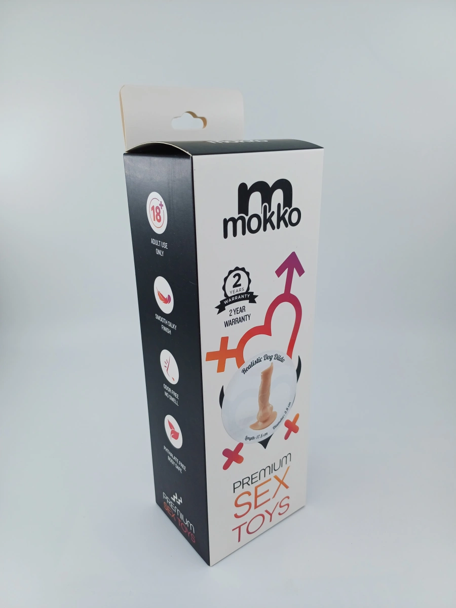 Dildo Doggy Style cu Ventuza, PVC, Natural, 17.5 cm, Mokko Toys