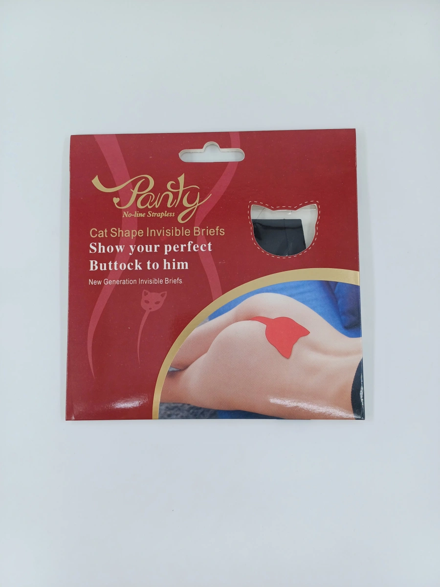 Bikini Adezivi fara Bretele, Forma Pisica, Negru, XL