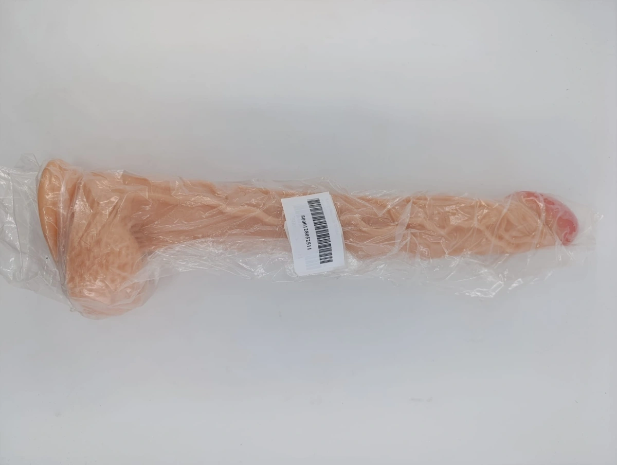 Dildo Long D cu Ventuza, PVC, Natural, 41.5 cm