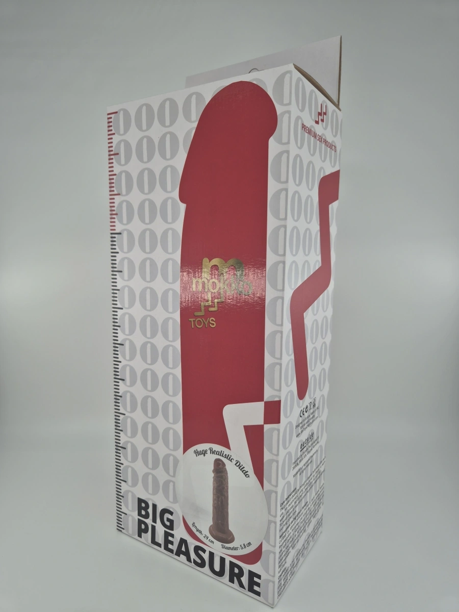 Dildo Realist Terry cu Ventuza, PVC, Maro, 24 cm, Mokko Toys