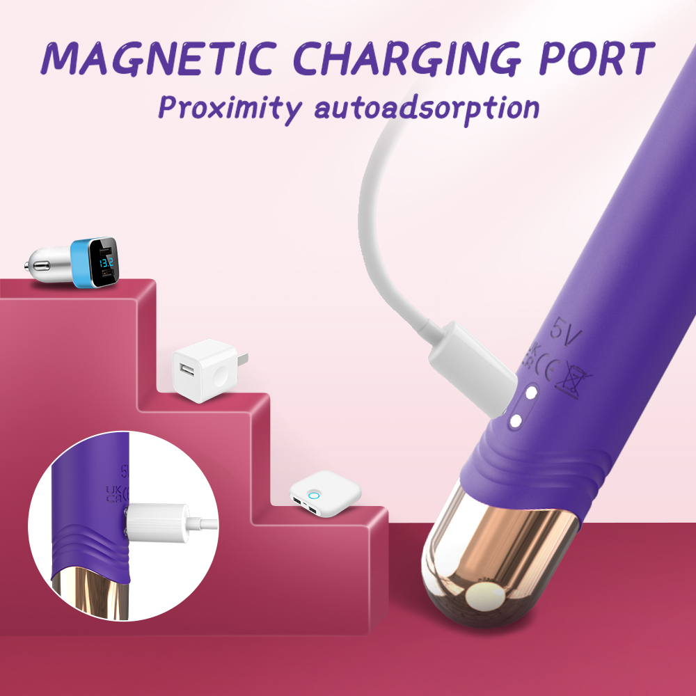 Vibrator Punctul G Minsk, 9 Moduri Vibratii, Silicon, USB, Mov, 17.7 cm, Mokko Toys