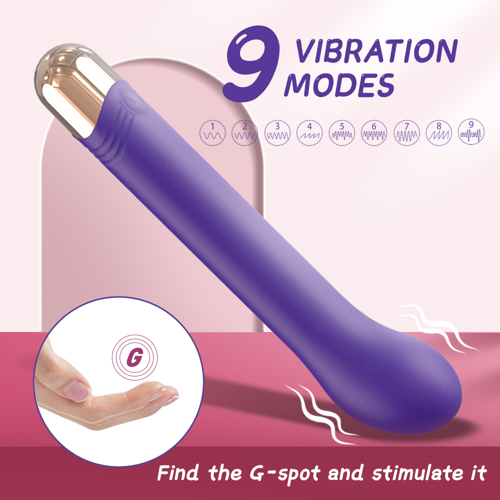Vibrator Punctul G Minsk, 9 Moduri Vibratii, Silicon, USB, Mov, 17.7 cm, Mokko Toys