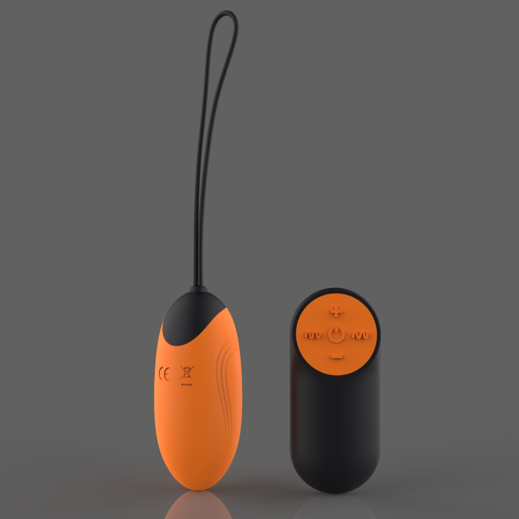 Ou Vibrator Venus, 7 Moduri Vibratii, 4 Intensitati, Silicon, USB, Remote Control, Portocaliu/Negru, Guilty Toys, Cosmic Love