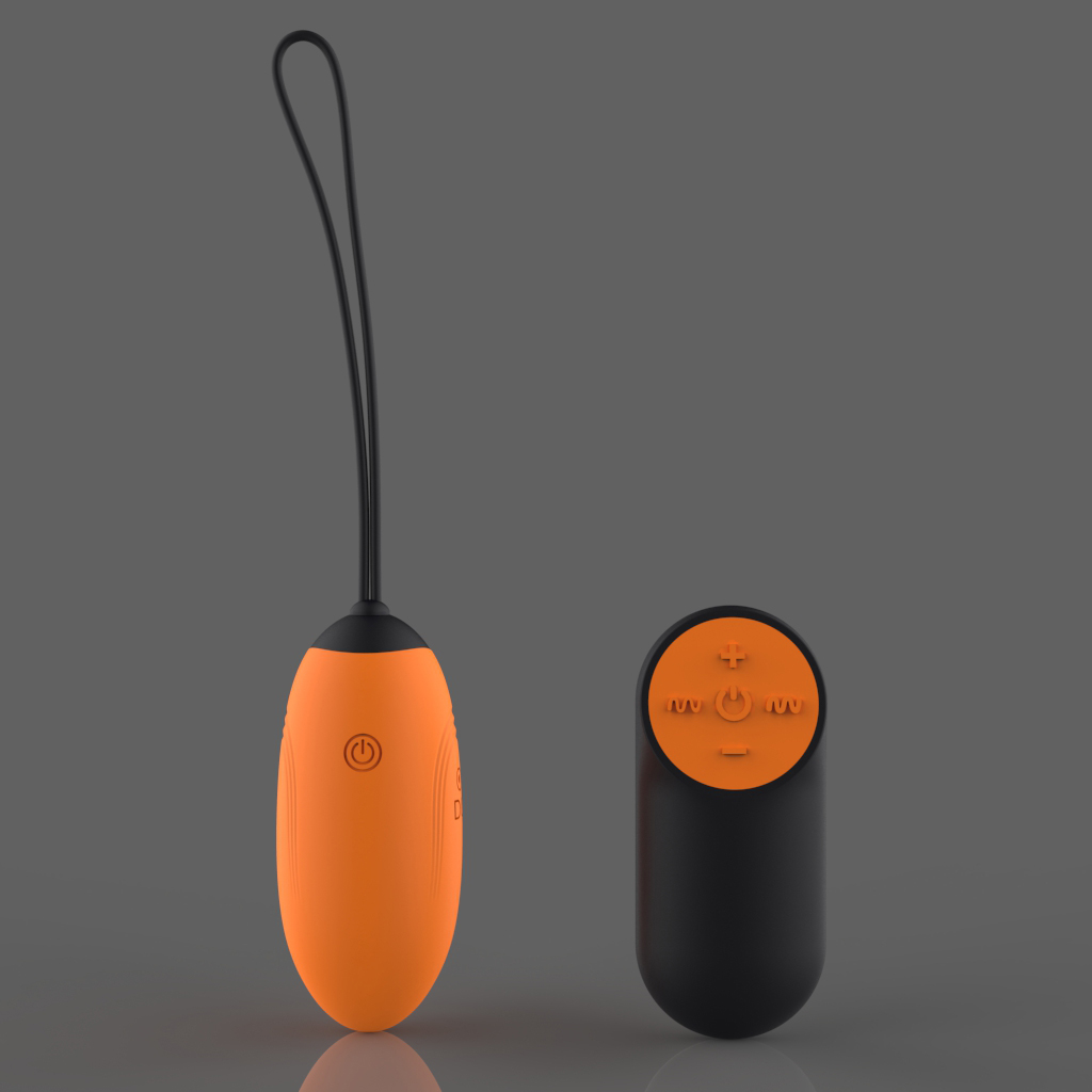 Ou Vibrator Venus, 7 Moduri Vibratii, 4 Intensitati, Silicon, USB, Remote Control, Portocaliu/Negru, Guilty Toys, Cosmic Love