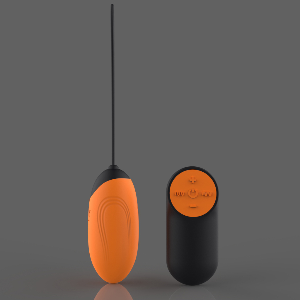 Ou Vibrator Venus, 7 Moduri Vibratii, 4 Intensitati, Silicon, USB, Remote Control, Portocaliu/Negru, Guilty Toys, Cosmic Love