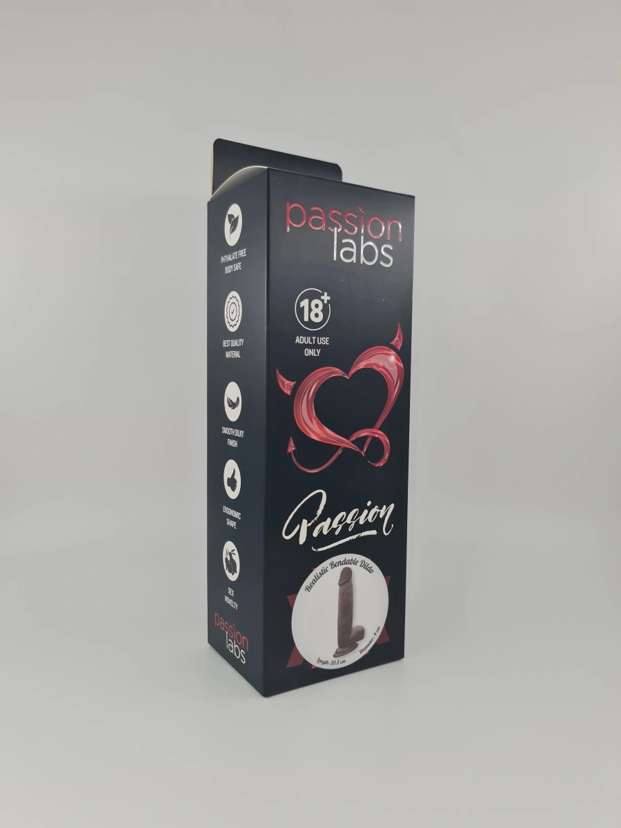 Dildo Carl Sliding&Bendable, TPE Strat Dublu, Caramel, 20.5 cm, Passion Labs