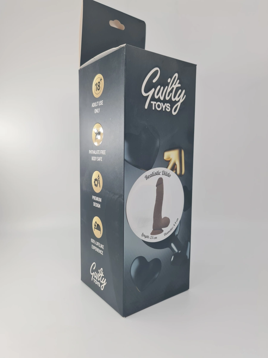 Dildo Will Sliding&Bendable, TPE Strat Dublu, Maro, 23 cm, Guilty Toys
