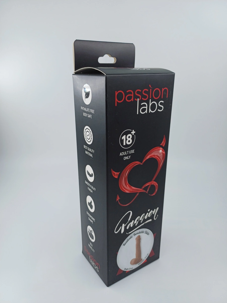 Dildo Mike Sliding&Bendable, TPE Strat Dublu, Caramel, 21 cm, Passion Labs