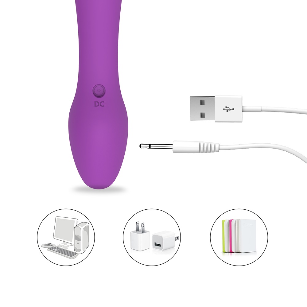 Vibrator Rabbit Breeze, 9 Moduri Vibratii, Silicon, USB, Mov, 20.1 cm, Mokko Toys