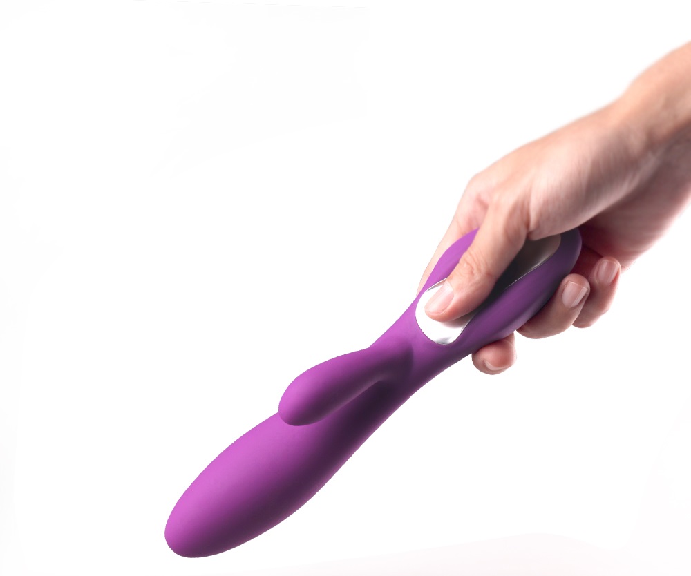 Vibrator Rabbit Breeze, 9 Moduri Vibratii, Silicon, USB, Mov, 20.1 cm, Mokko Toys