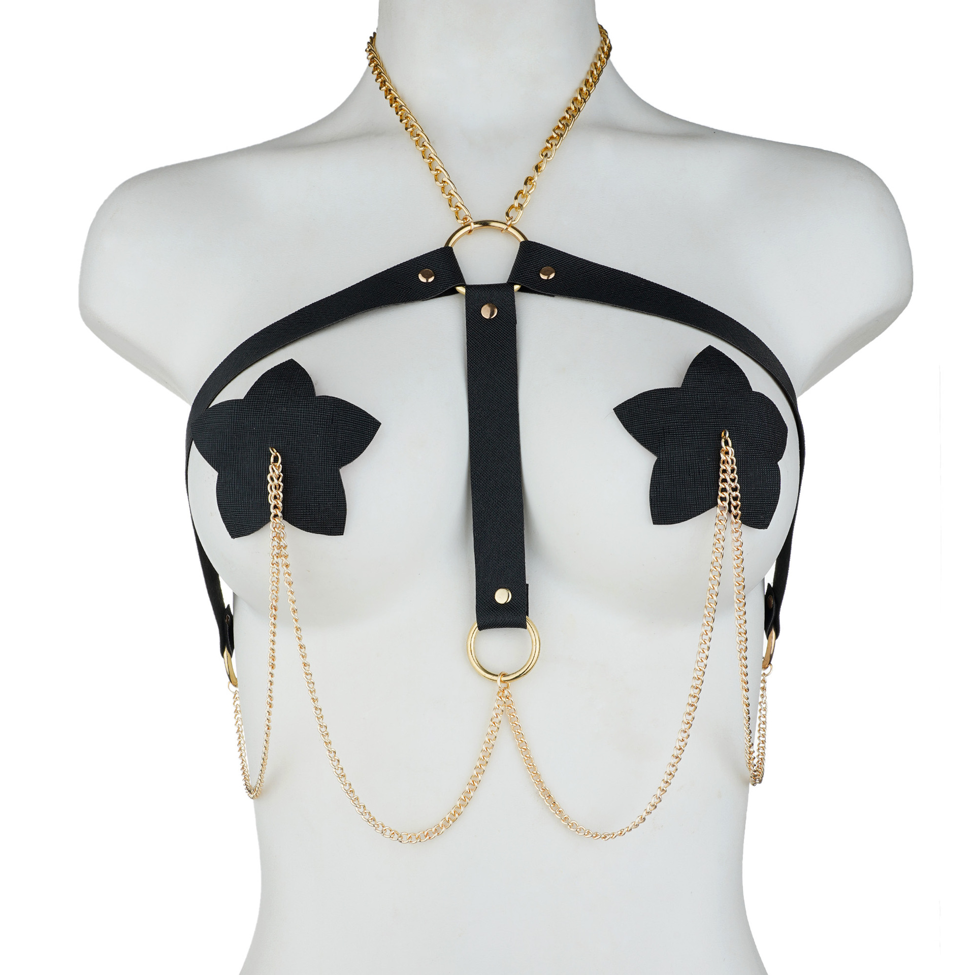 Acoperitoare Sfarcuri Adezive Fetish Look, Negru, JGF Lingerie