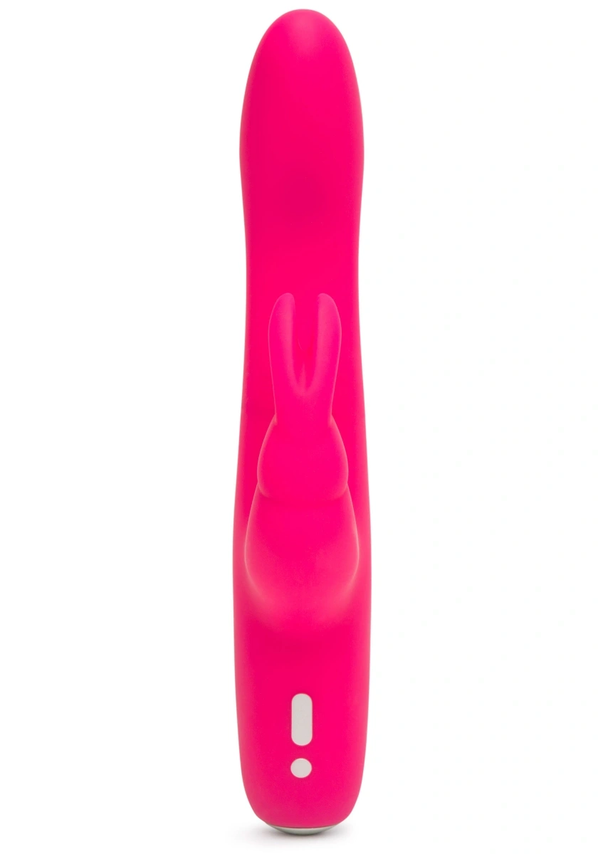 Vibrator Happy Rabbit Slimline Curve Rabbit, 15 Moduri Vibratii, Silicon, USB, Roz, 20 cm