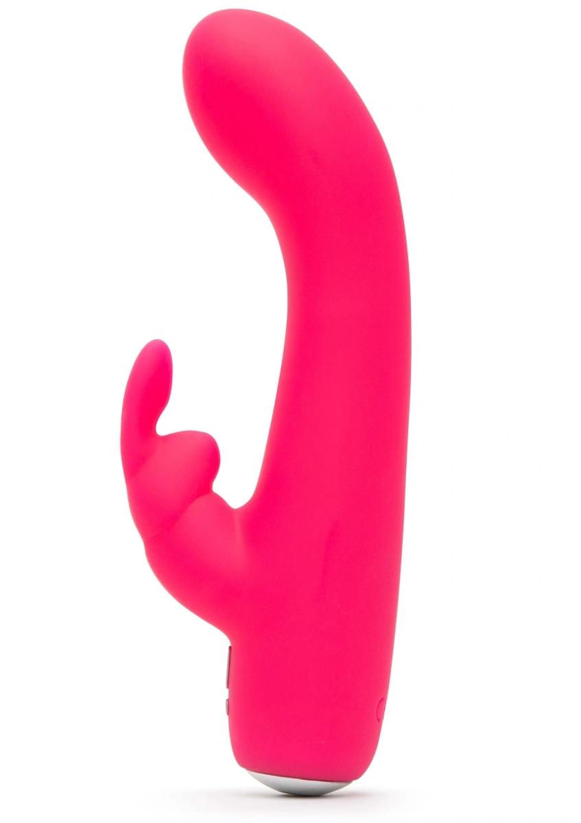 Vibrator Happy Rabbit Mini Rabbit, 12 Moduri Vibratii, Silicon, USB, Roz, 15 cm