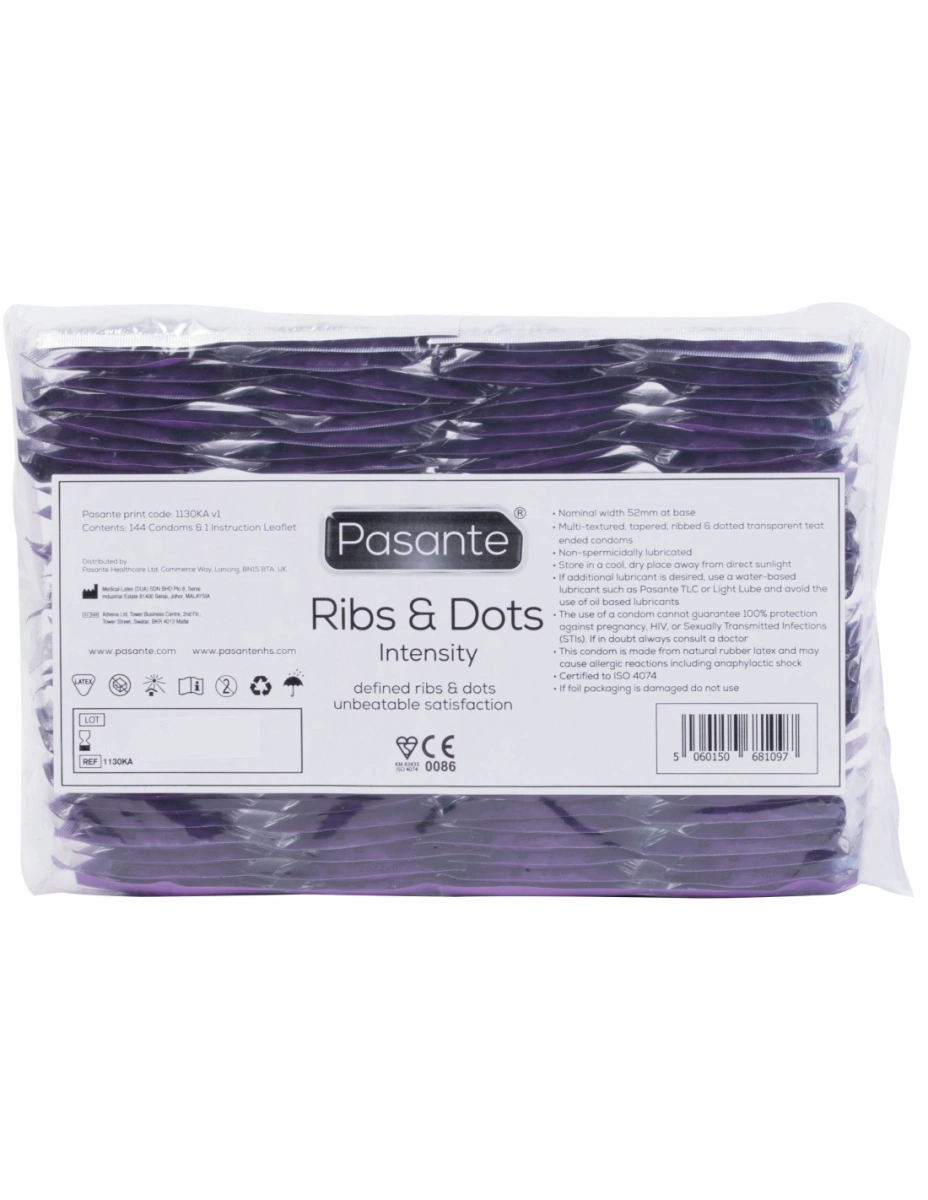 Set 144 Prezervative Pasante Ribs&Dots Intensity