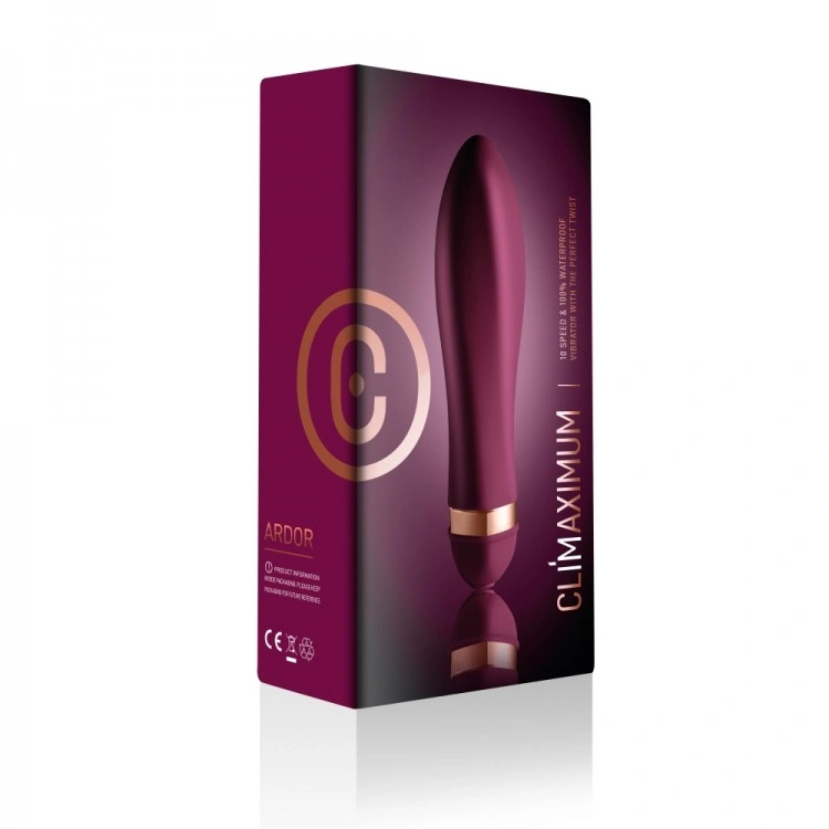 Vibrator Climaximum Ardor, 10 Moduri Vibratii, Silicon, Burgundy, 13.5 cm