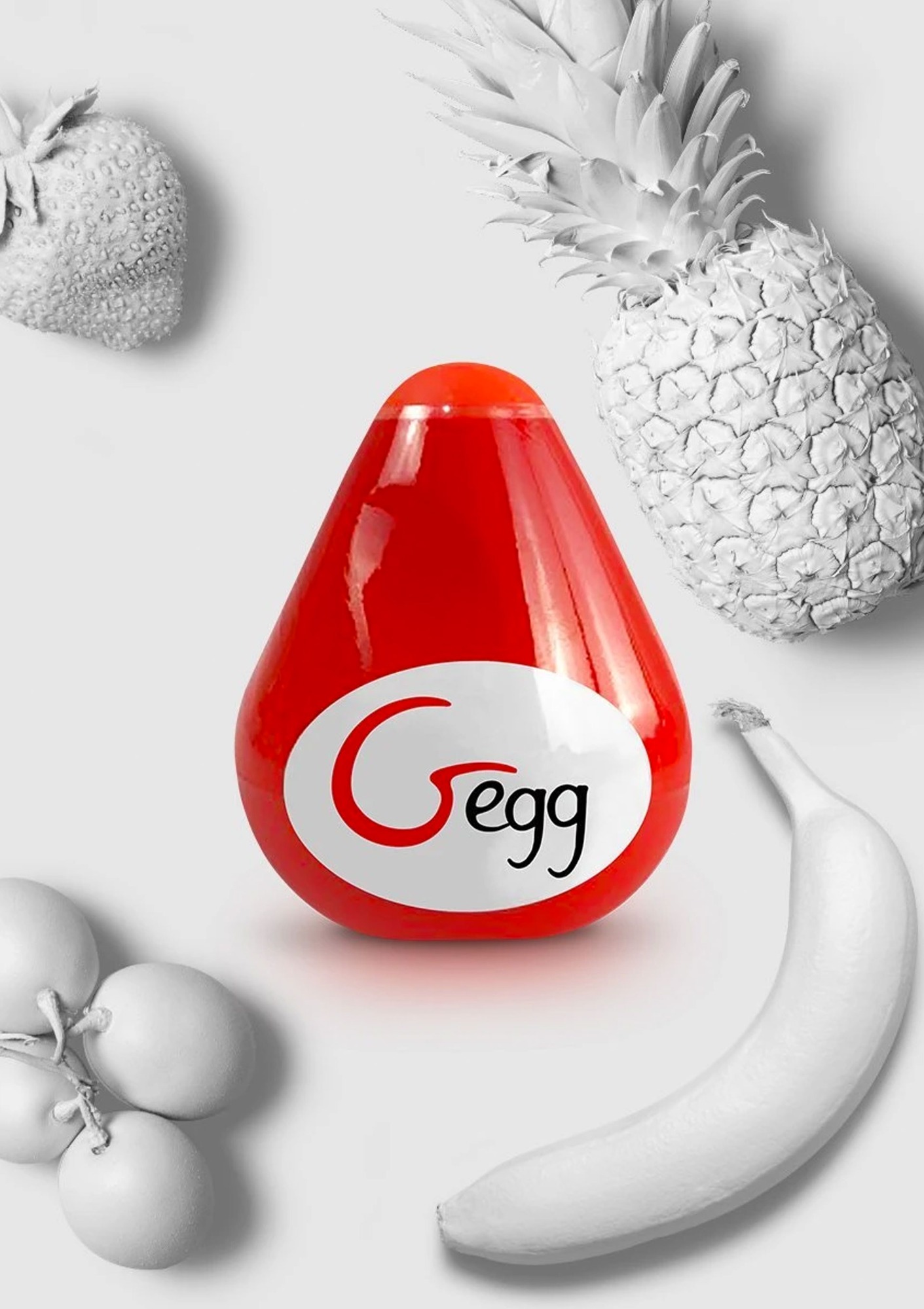Ou Masturbator G-EGG, Soft TPE, Rosu