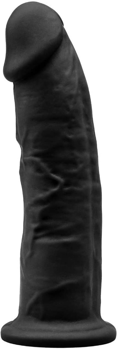 Dildo Thermo Reactive Silicon Dubla Densitate Negru 15 cm