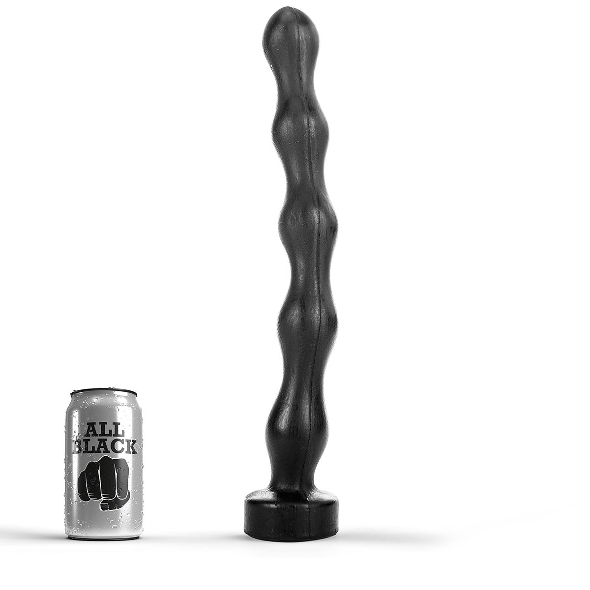 Dildo All Black Anal Beads PVC 41.5 cm