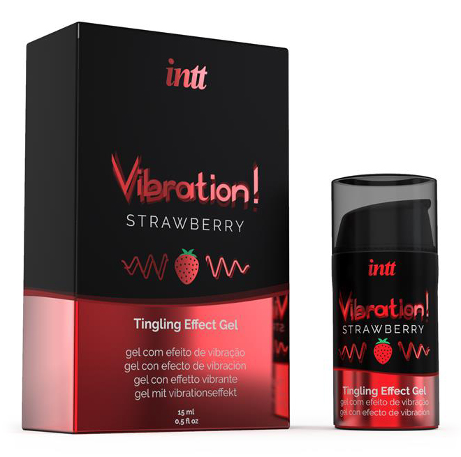 Gel cu Efect Vibrator Aroma Capsuni 15 ml